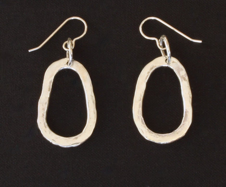 Hammered Sterling Silver Ring Earrings with Sterling Earring Wires